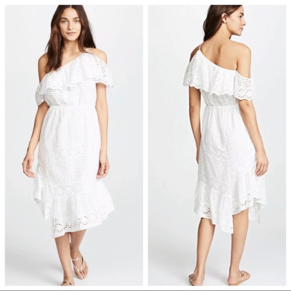 Joie NWT $398 intricate eyelet flamenco dress M - Picture 3 of 5